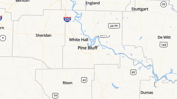 mapa de la ciudad de Pine Bluff