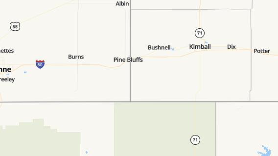 mapa de la ciudad de Pine Bluffs