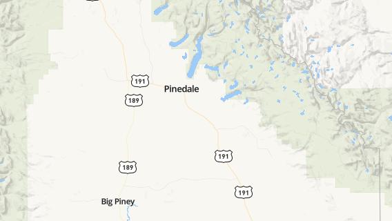 mapa de la ciudad de Pinedale