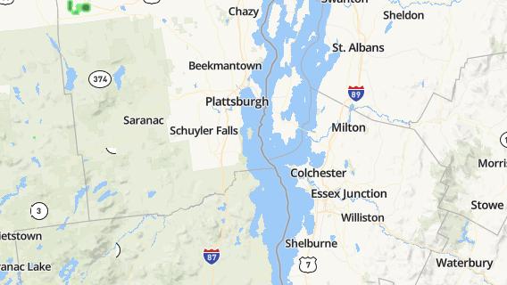 mapa de la ciudad de Plattsburgh