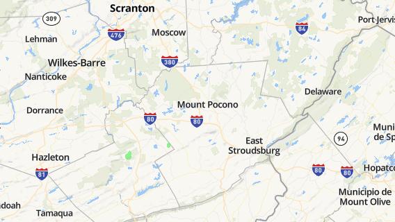 mapa de la ciudad de Pocono Pines