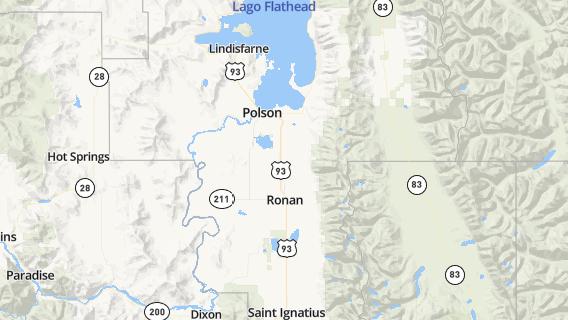 mapa de la ciudad de Polson