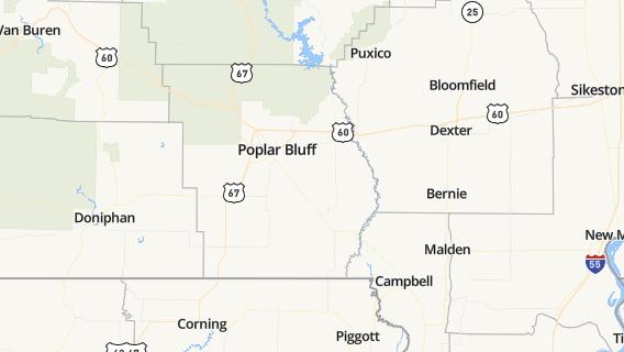 mapa de la ciudad de Poplar Bluff