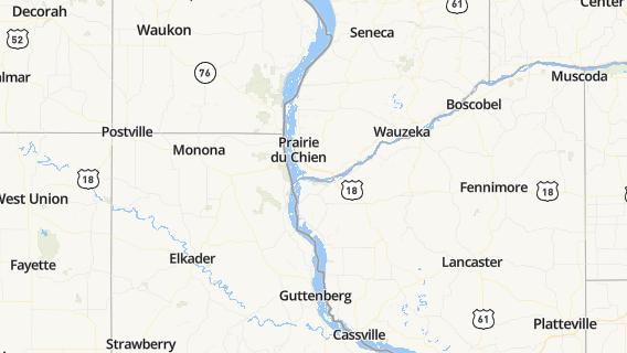 mapa de la ciudad de Prairie du Chien