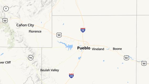 mapa de la ciudad de Pueblo West