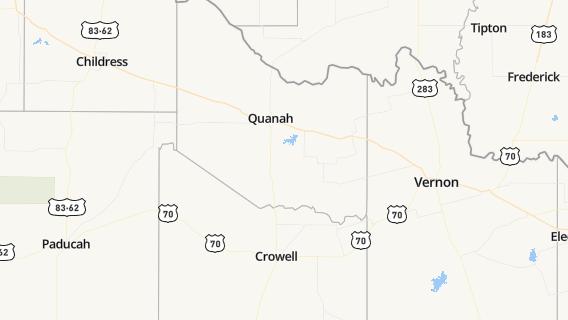 mapa de la ciudad de Quanah
