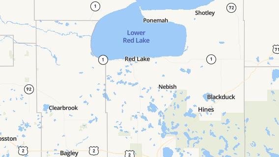 mapa de la ciudad de Red Lake