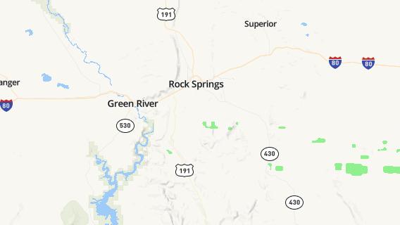 mapa de la ciudad de Rock Springs