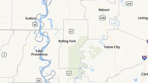 mapa de la ciudad de Rolling Fork