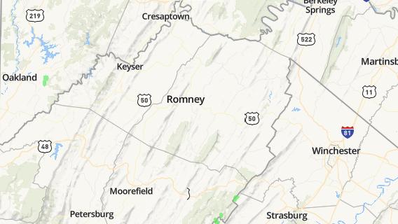 mapa de la ciudad de Romney