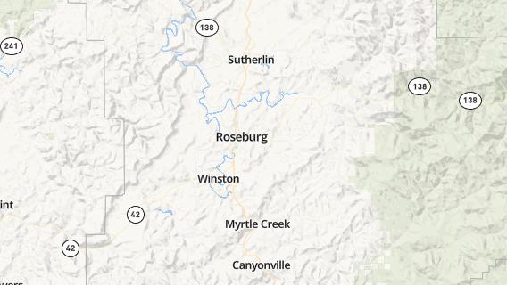 mapa de la ciudad de Roseburg North