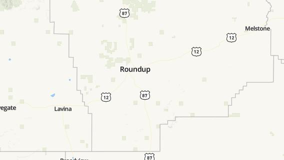 mapa de la ciudad de Roundup