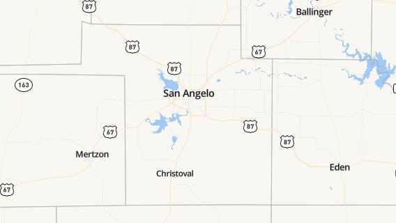 mapa de la ciudad de San Angelo