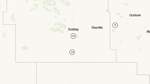 mapa de la ciudad de Scobey