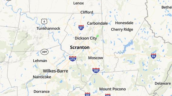 mapa de la ciudad de Scranton