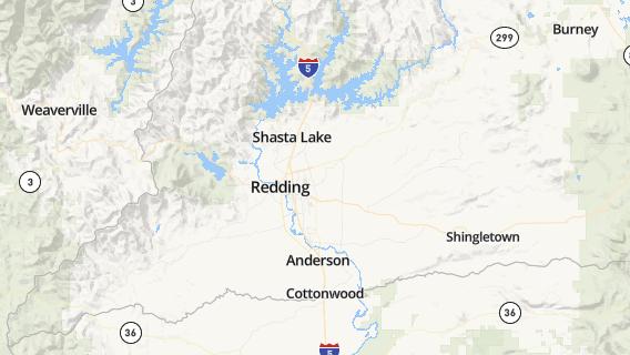 mapa de la ciudad de Shasta Lake