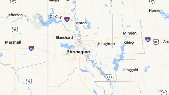mapa de la ciudad de Shreveport