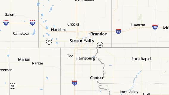 mapa de la ciudad de Sioux Falls