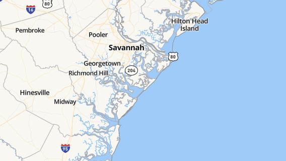 mapa de la ciudad de Skidaway Island