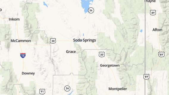 mapa de la ciudad de Soda Springs