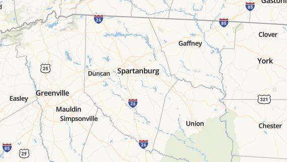 mapa de la ciudad de Spartanburg