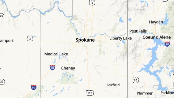 mapa de la ciudad de Spokane