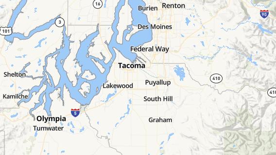 mapa de la ciudad de Tacoma