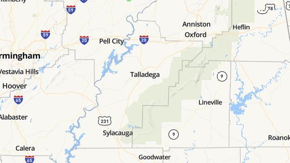 mapa de la ciudad de Talladega