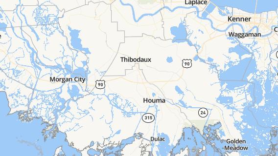 mapa de la ciudad de Thibodaux