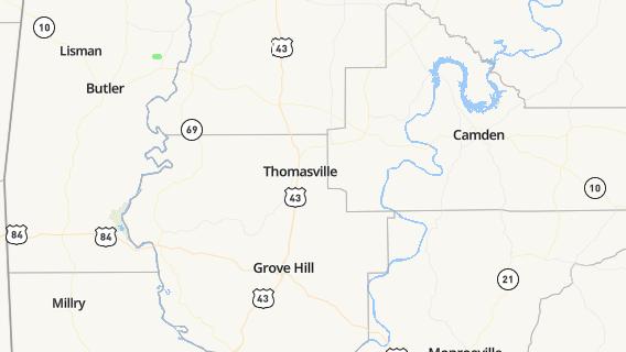 mapa de la ciudad de Thomasville