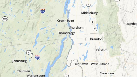 mapa de la ciudad de Ticonderoga