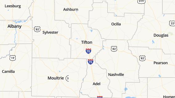 mapa de la ciudad de Tifton