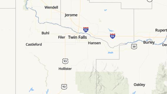 mapa de la ciudad de Twin Falls