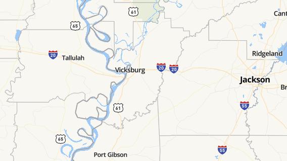 mapa de la ciudad de Vicksburg