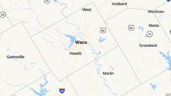 mapa de la ciudad de Waco