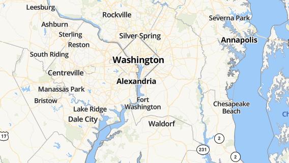 mapa de la ciudad de Washington DC