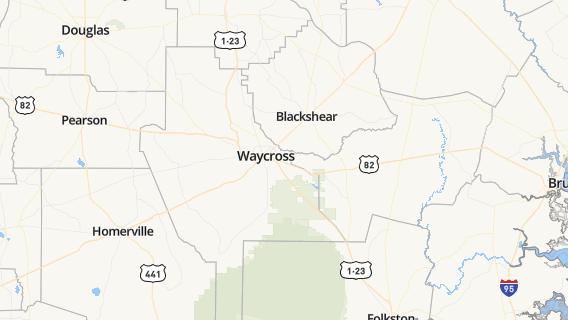 mapa de la ciudad de Waycross