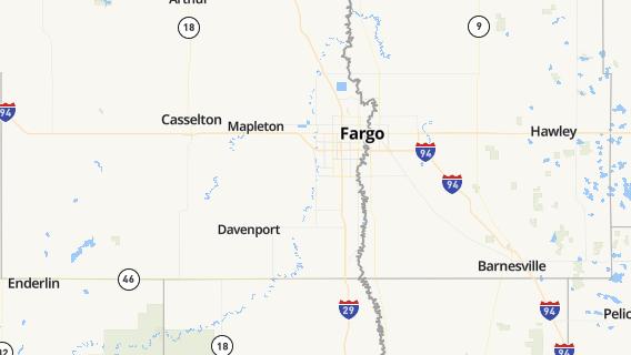 mapa de la ciudad de West Fargo