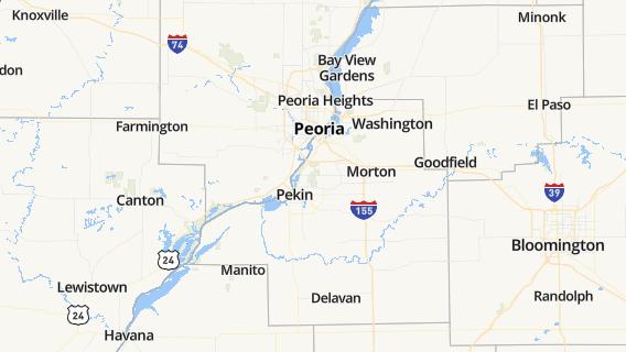 mapa de la ciudad de West Peoria