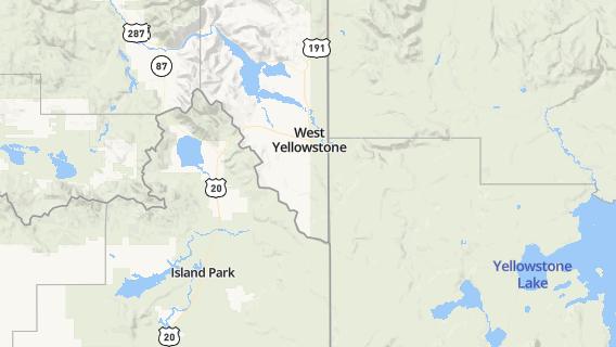 mapa de la ciudad de West Yellowstone