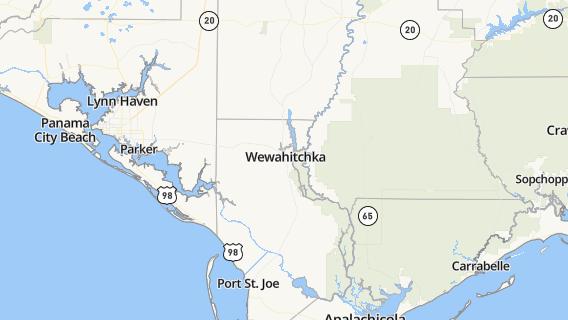 mapa de la ciudad de Wewahitchka