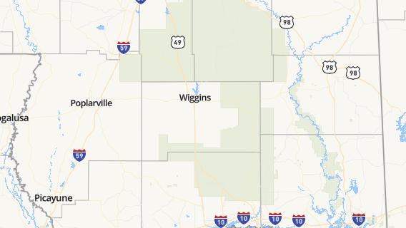 mapa de la ciudad de Wiggins