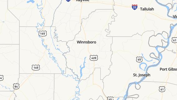 mapa de la ciudad de Winnsboro