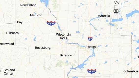 mapa de la ciudad de Wisconsin Dells