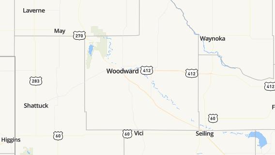 mapa de la ciudad de Woodward