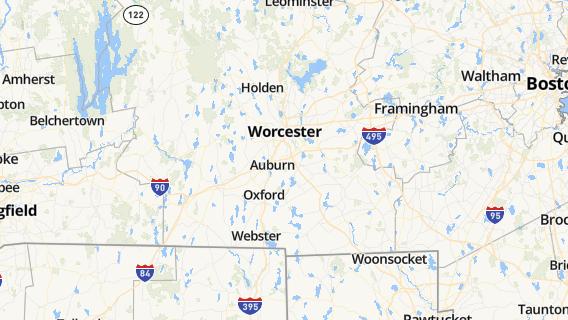 mapa de la ciudad de Worcester