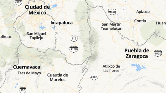 mapa de la ciudad de Amecameca