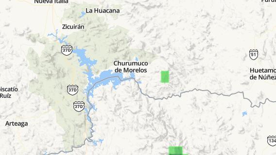 mapa de la ciudad de Churumuco de Morelos