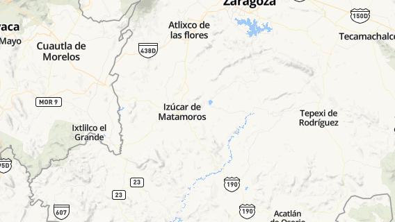 mapa de la ciudad de Izucar de Matamoros
