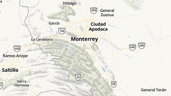 mapa de la ciudad de Monterrey